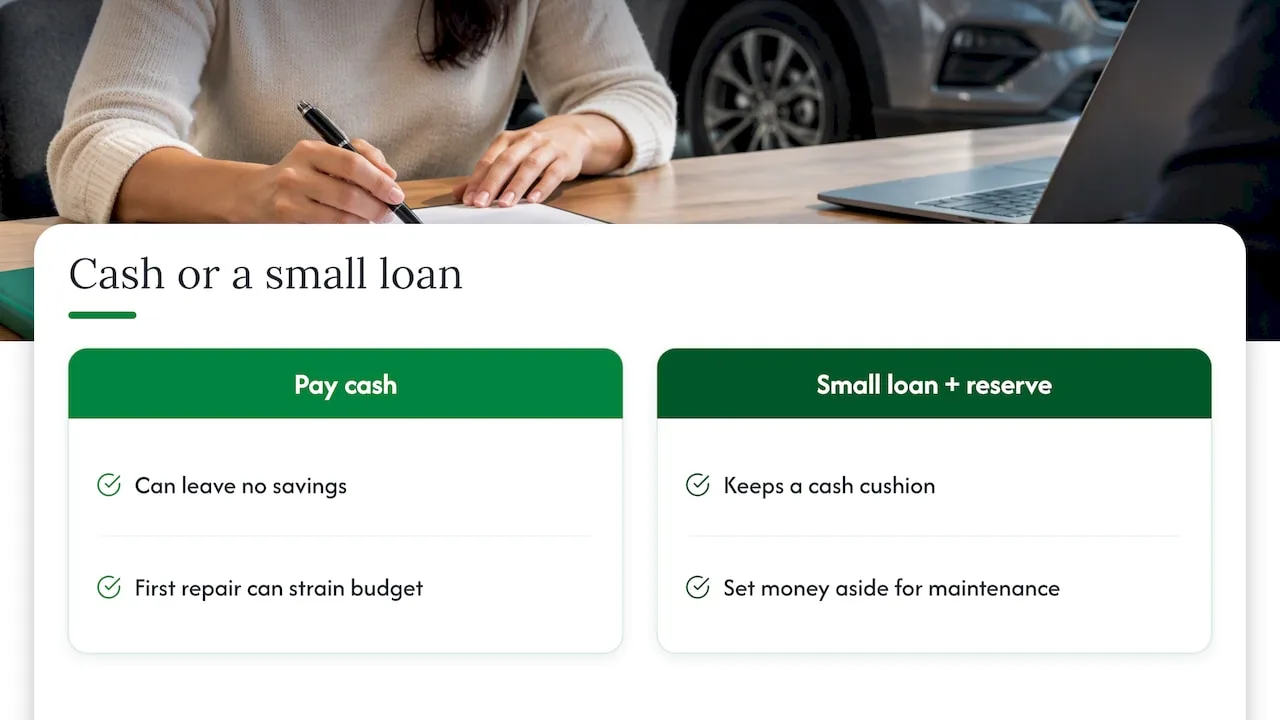 Cash purchase versus loan with repair savings