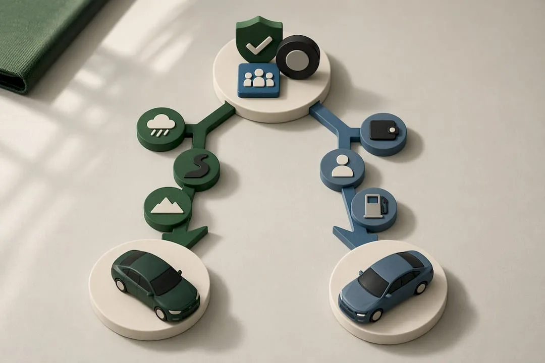 Buyer priorities branching to two sedan choices